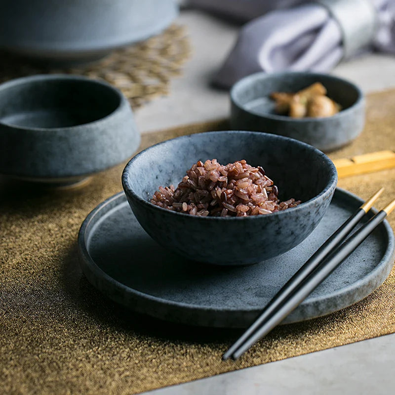 Axya Stoneware Gray Dinnerware Set for Restaurants - Plate, Bowl, Tableware