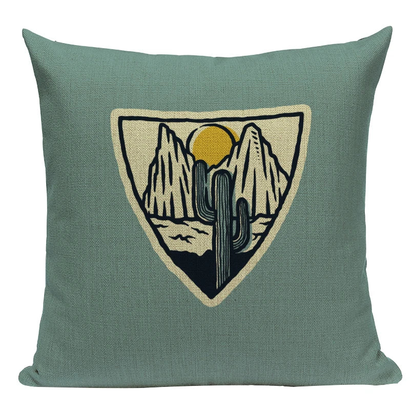 Axyaa Cactus Desert Decor Pillow Covers Scenery Floral Cushion Case
