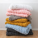 Axyaa Knit Plaid Throw Blanket 130x160cm Yellow Pink White Grey