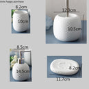 Axya White Ceramic Bathroom Set 5-piece Wash Toiletries Accessories Set