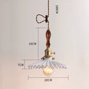 Axyaa White Ceramic Pendant Lights Wooden Copper Bedroom Living Room Nordic Pendant Lamp