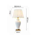 Axyaa White Ceramic Table Lamp for Bedroom Night Light décor