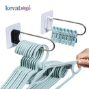 Axyaa Stainless Steel Self-adhesive Wall Hook Organizer for Clothespin Storage