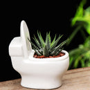 Axya Ceramic Toilet Shape Flower Pot for Home Decoration