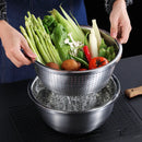 Axyaa Stainless Steel Drain Colander Basket for Round Rice Washing and Straining