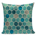 Axyaa Geometric Cushion Cover: Green Pink Diamond Design for Home, Bedroom, and Car