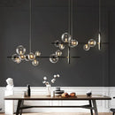 Axyaa Glass Ball Chandelier Pendant Lights for Coffee Shop, Restaurant, and Bar