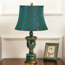 Axyaa Green Resin Bedroom Table Lamp Retro European Bedside Lamp