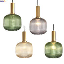 Axyaa Nordic Glass Pendant Light for Bedroom Dinning Living Room - Modern LED Hanglamp