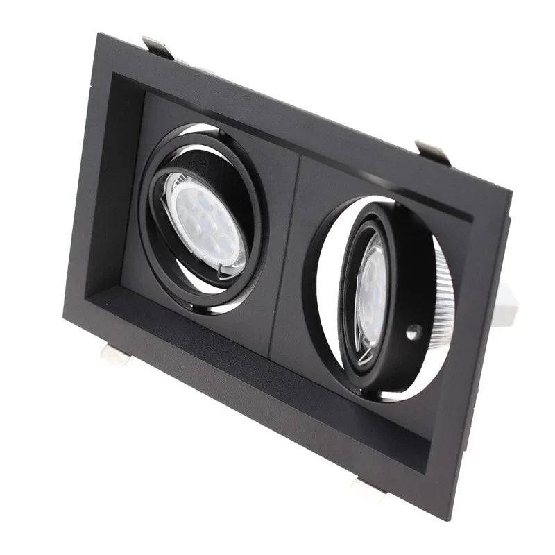 Axyaa Dual Ring LED Downlights GU10 MR16 Socket Spot Lamp Holder Frame