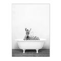 Axyaa Panda Giraffe Bear Elephant Nursery Wall Art Canvas Print