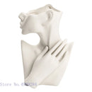 Axyaa Abstract Human Face Ceramic Vase - Artistic Handicraft Ornaments
