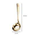 Axyaa Stainless Steel Soup Spoon with Long Handle and Colander - Golden