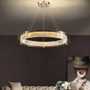 Axyaa Modern Luxury Crystal Pendant Light Gold Metal Fixture