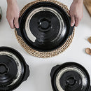 Axya Japanese Style Ceramic Casserole Small Pot Black Clay Saucepan