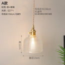 Axyaa Nordic Style Copper Pendant Light with Glass Shade - Modern Hanging Lamp