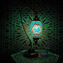 Axyaa Mosaic Swan Table Lamp: Vintage Art Deco Glass Bedside Light