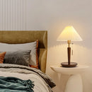 Axyaa Solid Wood Fabric Shade LED Table Lamp E27 Nordic Style Reading Light