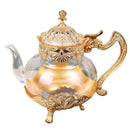 Axyaa Palace Golden Glass Teapot - Elegant Kitchen Coffee Pot for Home Decor or Gifts