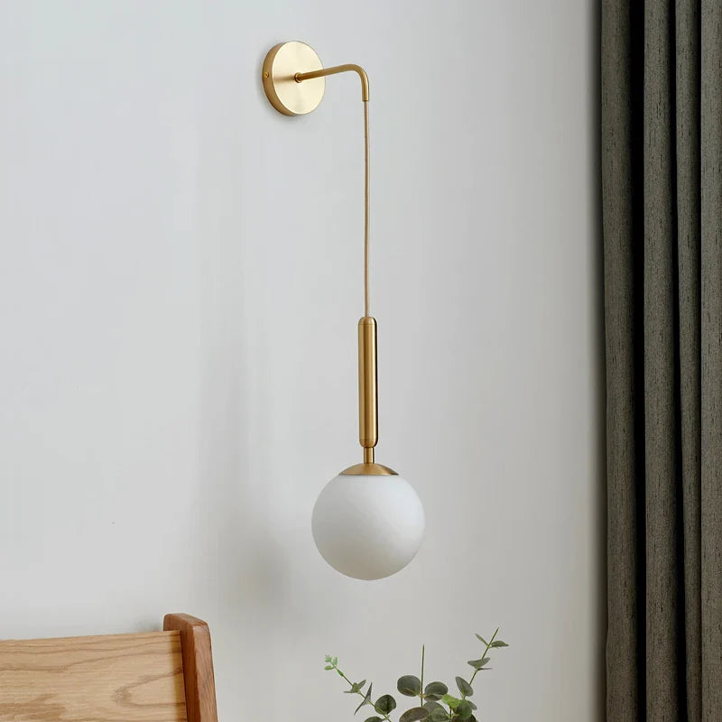Axyaa Glass Lampshade LED Wall Light for Bedroom Staircase Decoration