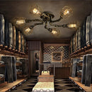 Axyaa Waterpipe Edison Chandelier: Vintage Industrial Loft Bar Cafe Dining Room Light