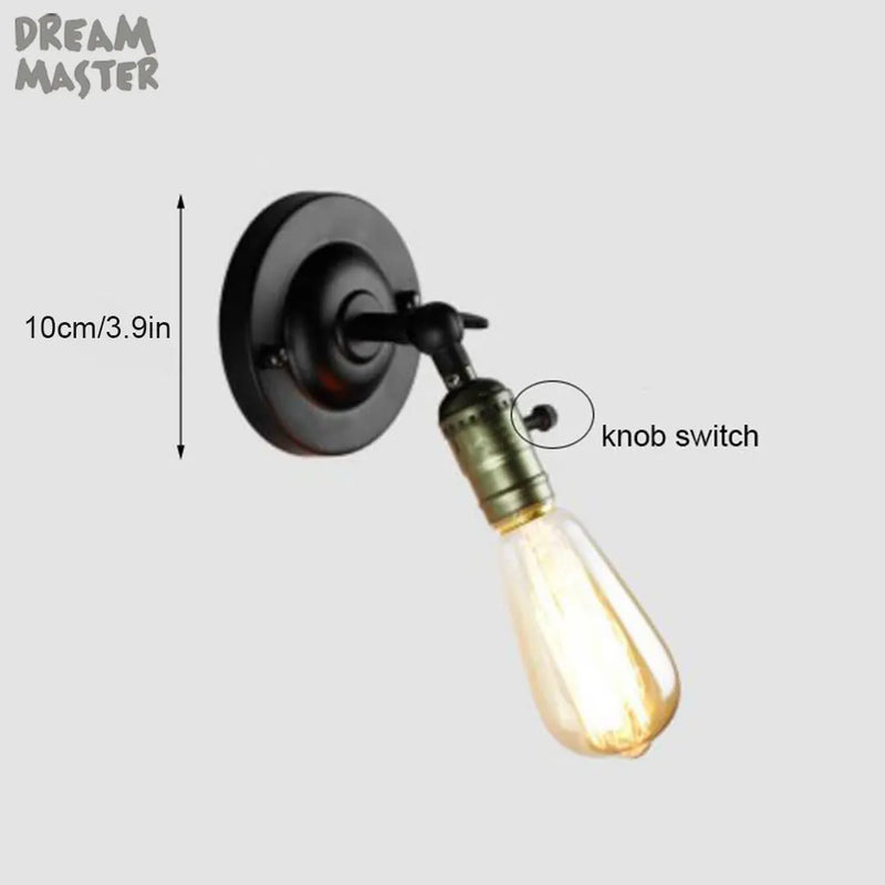 Axyaa Industrial Mini Wall Light with On/Off Switch - Retro Adjustable Sconces