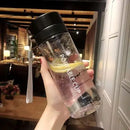 Axyaa Frosted Plastic Water Bottle with Tea Strainer, BPA-Free, Sporty, Portable, Large Capacity