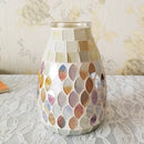 Axyaa Glass Mosaic Vase for Hydroponic Green Dill Small Flower Arrangement