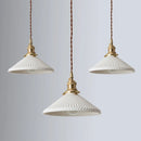 Axyaa White Ceramic Brass Pendant Lights - Nordic Japanese Style Hanging Lamp
