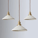 Axyaa Ceramic Brass Pendant Lights - Nordic Japanese Style Hanging Lamp