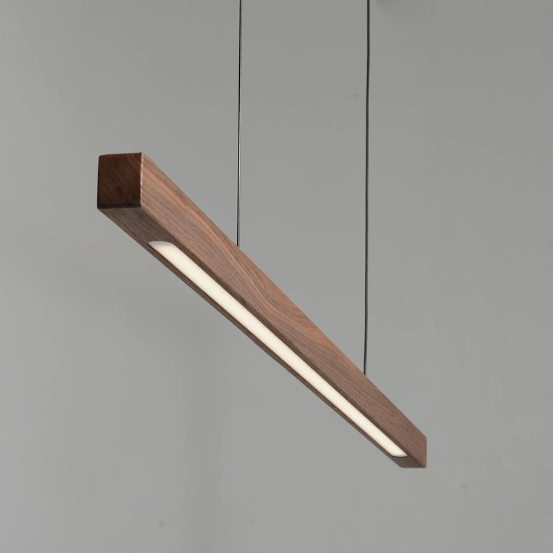 Axya Black Walnut Dining Pendant Light - Nordic Style Long Strip Lamp