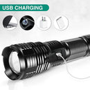 Axya Rechargeable Zoomable LED Flashlight for Camping Outdoor Waterproof Torch