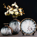 Axyaa Ceramic Vase Set for Home Decor - 3 Piece Wobble Plate Arrangement