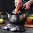 Axyaa 5-Piece Stainless Steel Salad Mixing Bowl Set with Grater and Lids