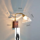 Axyaa Nordic Copper Wall Sconce LED Light with Toggle Switch Wood Canopy