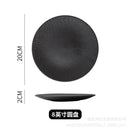 Axyaa Ceramic Striped Plate: Creative Retro Steak Spaghetti Sushi Restaurant Commercial Plate