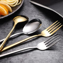Axyaa Stainless Steel Long Handle Spoon Fork Set for Home Kitchen Dining