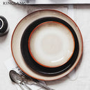 Axya Ceramic Round Plate | Nordic Design | Restaurant Steak Breakfast Dish Plate
