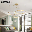 Axyaa Modern LED Chandelier 3 Rings Ceiling Lighting for Home - 40 60 80cm