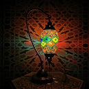Axyaa Mosaic Swan Table Lamp: Vintage Art Deco Glass Bedside Light