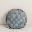Axyaa Fringed Denim Cushion Cover 45x45cm Square Heart Circle for Home Decoration