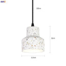Axyaa Nordic White Cement Pendant Lights: Modern Hanging Lamp for Bar, Living Room, Kitchen