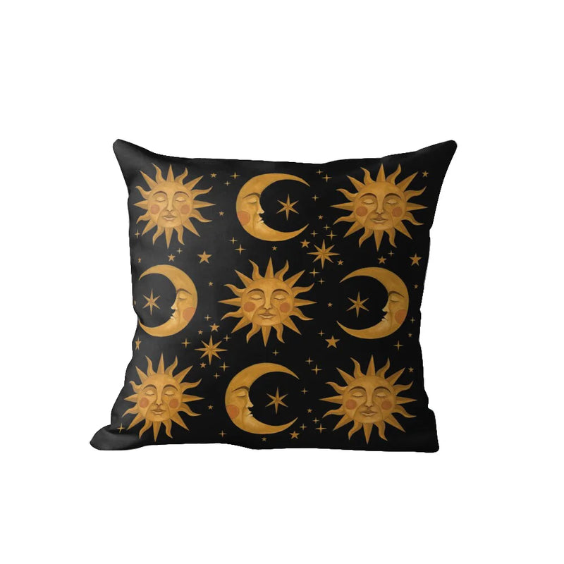 Nordic Cushion Cover 18x18 Black Double Side Printed Pillow Cover for Living Room Sofa by Axyaa
