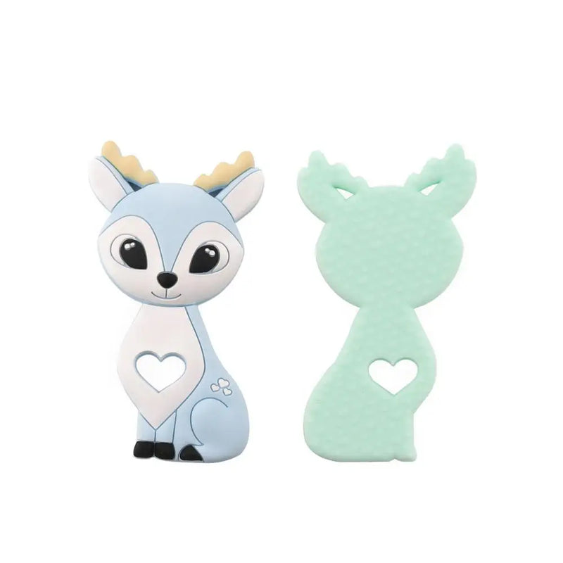 Axya Sika Deer Silicone Teether: BPA-Free Cartoon Animal Pacifier Clip Chain