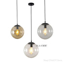 Nordic Glass Ball Pendant Lights by Axyaa - Retro Loft Industrial Hanging Lamp - LED Suspension Luminaire for Bedroom and Kitchen
