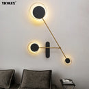 Axya Modern LED Wall Lamp for Living Study Bedroom, Gold Black Iron Painted Light