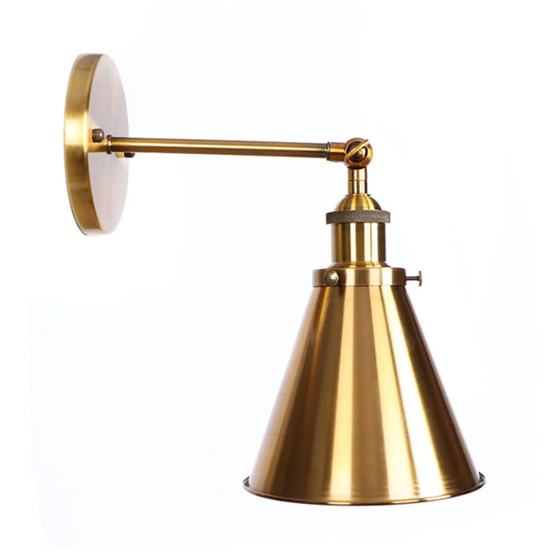 Axyaa Vintage Iron Gold Wall Lamp with Long Arm - High-Quality Brass Sconce