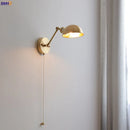 Nordic Copper Modern Wall Sconce Pull Chain Switch Axyaa LED Light