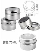 Axya Stainless Steel Spice Jar Set with Wall-Mounted Storage and Stickers