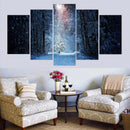 Axyaa Forest Winter Snow Landscape Wall Art Canvas Set